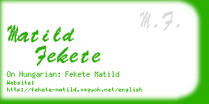 matild fekete business card